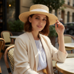 Chapeau canotier en paille tressée et ruban raffiné – Image 10