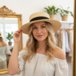 Chapeau canotier en paille tressée et ruban raffiné – Image 17