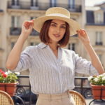 Chapeau canotier en paille tressée et ruban raffiné – Image 11