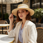 Chapeau canotier en paille tressée et ruban raffiné – Image 9