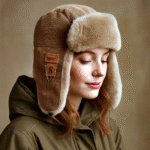 Chapka Ushanka grise en fausse fourrure – Image 4