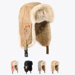 Chapka Ushanka grise en fausse fourrure – Image 3