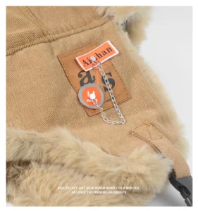 Chapka Ushanka grise en fausse fourrure – Image 7