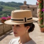 Chapeau de paille élégant style canotier – Image 7