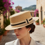 Chapeau de paille élégant style canotier – Image 6