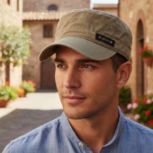 Casquette militaire vintage en coton style urbain