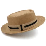 Chapeau de paille élégant style canotier – Image 5