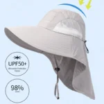 Chapeau anti-UV large bord avec protection nuque – Image 3