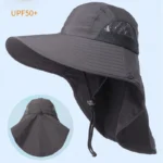 Chapeau anti-UV large bord avec protection nuque – Image 2