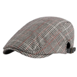 Casquette Plate pour Homme Style Gavroche Vintage à Motifs Tartan Ajustable – Image 9