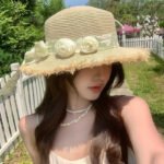 Chapeau de paille en raphia pour femme à dessus plat – Image 9
