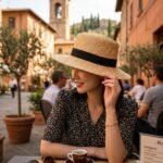 Chapeau de Soleil Canotier Anti-UV UPF 50+ en Paille de Blé avec Ruban Noir – Image 4