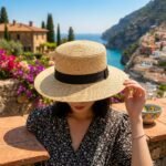 Chapeau de Soleil Canotier Anti-UV UPF 50+ en Paille de Blé avec Ruban Noir – Image 5