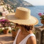 Chapeau de Soleil en Raphia Style Florentin - Capeline à Bords Frangés