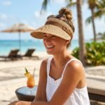 Chapeau Visière de Plage pour Femme en Paille – Image 3