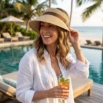 Chapeau Visière de Plage pour Femme en Paille – Image 4