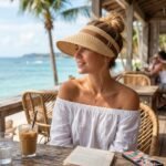 Chapeau Visière de Plage pour Femme en Paille – Image 2