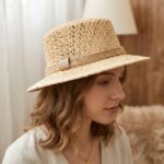 Chapeau coréen en paille tressée pour femme – Image 6