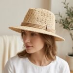 Chapeau coréen en paille tressée pour femme – Image 2