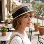 Chapeau de paille tressée décontracté pour femme