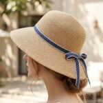 Chapeau de soleil pour femme en paille tricotée – Image 2