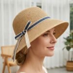 Chapeau de soleil pour femme en paille tricotée – Image 4