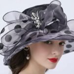 Chapeau de cérémonie en organza à large bord pour femmes – Image 2