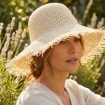 Chapeau de paille décontracté en papier pour femme avec bords frangés – Image 2