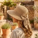 Chapeau de soleil élégant en paille avec nœud décoratif – Image 7