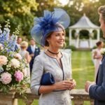Chapeau de Mariage Fascinator Bibi en Maille et Plumes avec Serre-Tête Amovible – Image 4