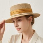 Chapeau canotier d'été élégant orné de perles – Image 6