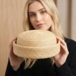 Chapeau de paille rond style béret pour femme – Image 3