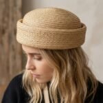 Chapeau de paille rond style béret pour femme – Image 2