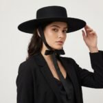Chapeau canotier en laine à large bord pour femme – Image 2
