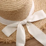 Chapeau de paille élégant avec nœud pour femme – Image 8