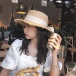 Chapeau de paille élégant avec nœud pour femme – Image 3