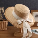 Chapeau de paille élégant avec nœud pour femme – Image 5