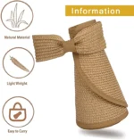 Chapeau visière de plage pliable en paille pour femme – Image 2
