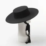 Chapeau canotier en laine à large bord pour femme – Image 3