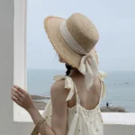 Chapeau de paille élégant avec nœud pour femme – Image 6