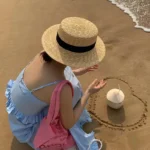 Chapeau de Soleil Canotier Anti-UV UPF 50+ en Paille de Blé avec Ruban Noir – Image 7