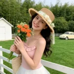 Chapeau de paille en raphia pour femme à dessus plat – Image 7