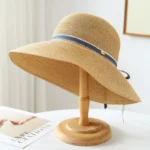 Chapeau de soleil pour femme en paille tricotée – Image 7
