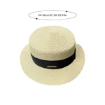 Chapeau de paille pour femme à calotte plate – Image 2