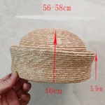 Chapeau de paille rond style béret pour femme – Image 8