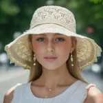 Chapeau de soleil en dentelle et maille – Image 3