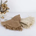 Chapeau de paille décontracté en papier pour femme avec bords frangés – Image 6
