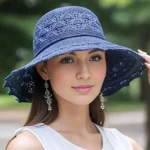 Chapeau de soleil en dentelle et maille – Image 4