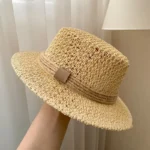 Chapeau coréen en paille tressée pour femme – Image 10