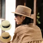 Chapeau de paille pour femme à calotte plate – Image 4